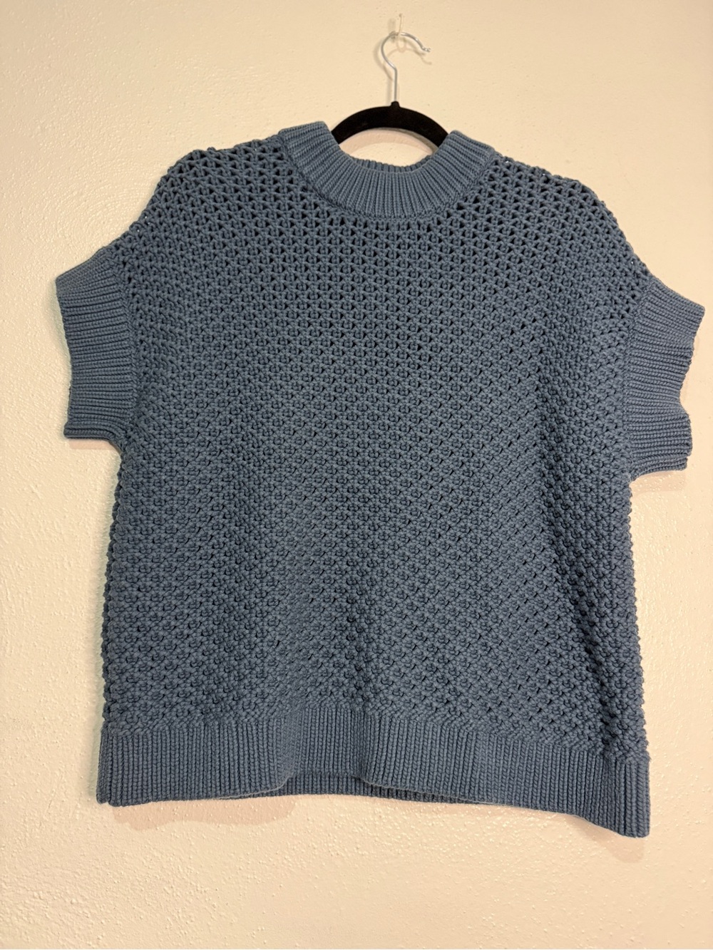 Haven Well Within Classic Open Knot Stitch Women's Sweater - Blue Gray. Sz S